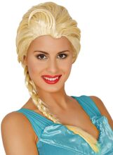 Blond Elsa Peruk med Fläta