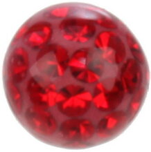 Shiny Stones Röd - 4 mm Akrylkula till 1,2 mm stång