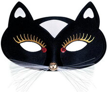 Flirty Cat Mask - Dekorerad Svart Mask