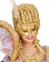 Maskeradmask med Pärlor - Guldfärgad