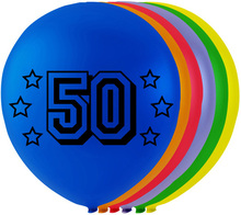 50 tal - 8 stk Flerfärgade Ballonger 26 cm