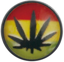 Jamaica Weed Red/Yellow/Green - Dermal Anchor 4 mm Kula med 1,2 mm gängor