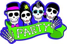 Party Skulls 40x60 cm Pappdekoration - Day of the Dead