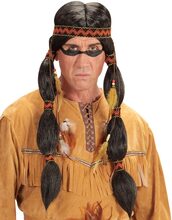Indianperuk till Man med Hårband