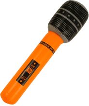 Uppblåsbar Neon Orange Mikrofon 40 cm