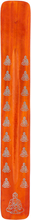 Orange Rökelsehållare i Trä med Buddha-Motiv 26 cm