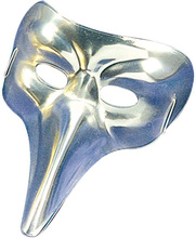 Venetiansk Mask med Lång Näsa - Silver