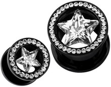 Diamond Star - Svart Piercing Tunnel