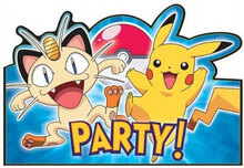 8 stk Inbjudningskort - Pikachu och Pokémon-Vänner