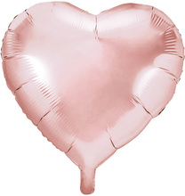 Stor Hjärtformad Roseguldfärgad Folieballong 61 cm