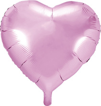 Stor Hjärtformad Ljus Rosa Folieballong 61 cm