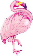 Rosa Flamingo-Formad Folieballong 70x121 cm