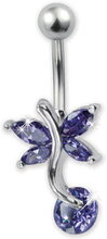 Beautiful Butterfly Purple - Navelpiercing i Äkta Silver