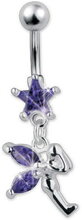 Pixie Star Purple - Navelpiercing i Äkta Silver