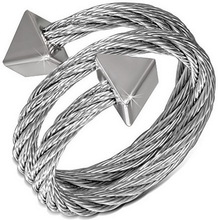 Bellevue - Silverfärgad Ring i Tvinnat Stål