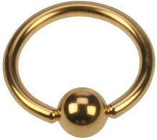 Guldfärgad PVD Ball Closure Ring Piercing