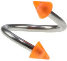 Curve Ögonbrynspiercing med Orange Spikes - 1.2 x 8 mm