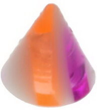 Marble Spike Orange and Purple - 3 mm Akrylkula till 1,2 mm stång