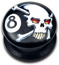 Eight Skull - Svart Piercing Plugg