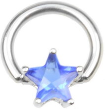 BCR Piercing med Stjärnformad Blå Sten