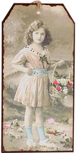 Flowergirl - Till/Från Vintageinspirerat Metallkort 13x6 cm