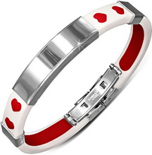 Multi Hearts - Vitt och Rött Armband