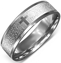 Lords Prayer in Spanish - Silverfärgad Ring i Kirurgisk Stål