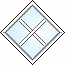Fönster 3-glas energi argon fyrkant med spröjs nr 1