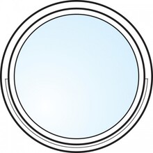 Fönster 3-glas energi argon rund vitmålat öppningsbart