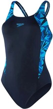 Speedo Speedo Girls' Hyperboom Splice Muscleback Swimsuit Navy/Blue Badetøy 164