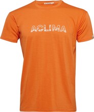 Aclima Aclima Men's LightWool 140 Classic Tee Logo Orange Tiger Kortermede trøyer L