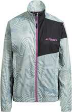 Adidas Adidas Women's Terrex Trail Running Printed Wind Jacket Lingrn/Maggre Treningsjakker S