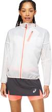 Asics Asics Women's Fujitrail Jacket Brilliant White/Blazing Coral Treningsjakker XS