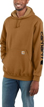 Carhartt Carhartt Men's Sleeve Logo Hooded Sweatshirt Carhartt® Brown Långärmade vardagströjor M