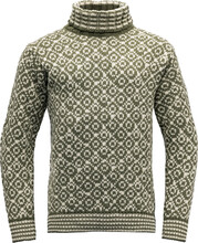 Devold Devold Unisex Svalbard Sweater High Neck Olive/Offwhite Långärmade vardagströjor XXL