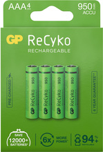 GP Batterier GP Batterier GP ReCyko AAA-batteries 950mAh 4-pack Green Batterier OneSize