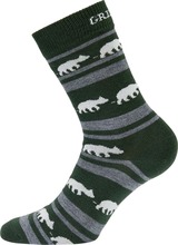 Gridarmor Gridarmor Striped Bear Merino Socks Green/Grey/White Hverdagssokker 36-39