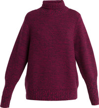 Icebreaker Icebreaker Women's Seevista Funnel Neck Sweater Nightshade/Electron Pink Långärmade vardagströjor XL