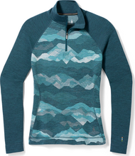 Smartwool Smartwool Women's Classic Thermal Merino Base Layer 1/4 Zip Boxed Twilight Blue Mtn Scape Underställströjor M