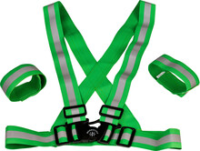 Nordic Grip Nordic Grip Kids' Reflective Cross Belt Incl. 2 Band Green Övriga lampor Junior