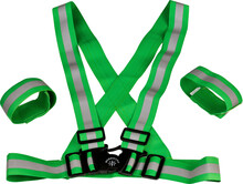 Nordic Grip Nordic Grip Kids' Reflective Cross Belt Incl. 2 Band Green Øvrige lykter Junior