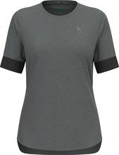 Odlo Odlo Women's T-shirt Crew Neck S/S Ride 365 Black Melange/Grey Melange Kortärmade träningströjor S