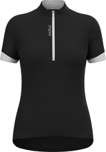 Odlo Odlo Women's T-shirt S/U Collar S/S 1/2 Zip Essential Black/White Kortermede treningstrøyer M