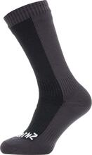 Sealskinz Sealskinz Waterproof Cold Weather Mid Length Sock Black/Grey Friluftssokker S