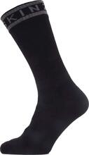 Sealskinz Sealskinz Waterproof Warm Weather Mid Length Sock with Hydrostop Black/Grey Vandringsstrumpor XL