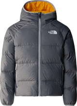 The North Face The North Face Boys' Reversible North Down Hooded Jacket TNF Medium Grey Heat Dunfyllda mellanlagersjackor S