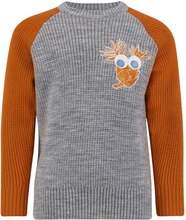 Ulvang Ulvang Kids' Piny Warm Round Neck Grey Melange/Mango Langermede treningstrøyer 104