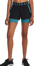Under Armour Under Armour Women's Play Up 2-in-1 Shorts Black/Glacier Blue Treningsshorts XS