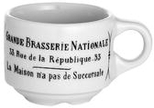 Pillivuyt Brasserie kopp Europe hvit/sort - 10 cl