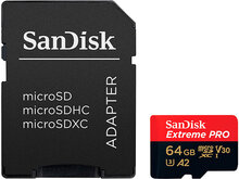 SanDisk MicroSDXC Extreme Pro 64GB 170MB/s A2 C10 V30 UHS-I, SanDisk